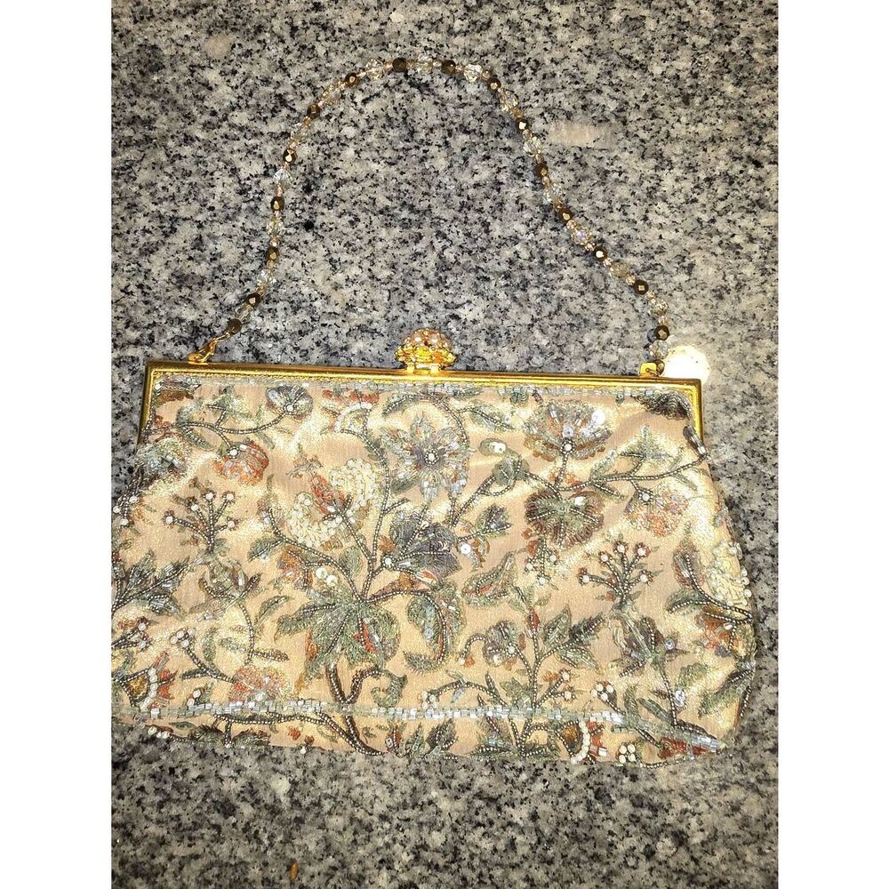 Larisa Barrera Golden Beaded Purse